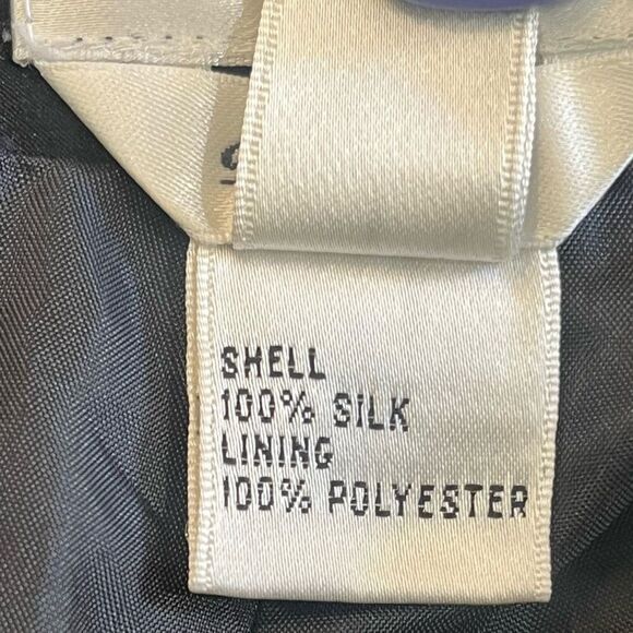 Talbots 100% Silk Black Lined Straight Wide Leg Pants Trousers Sz10 32” Inseam - Picture 4 of 4